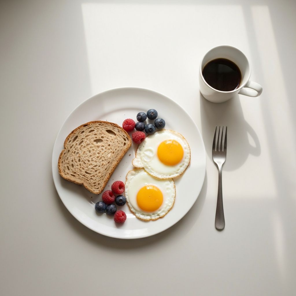Strukturierte Mahlzeiten während des Tages mit Frühstück, Mittagessen und Abendessen